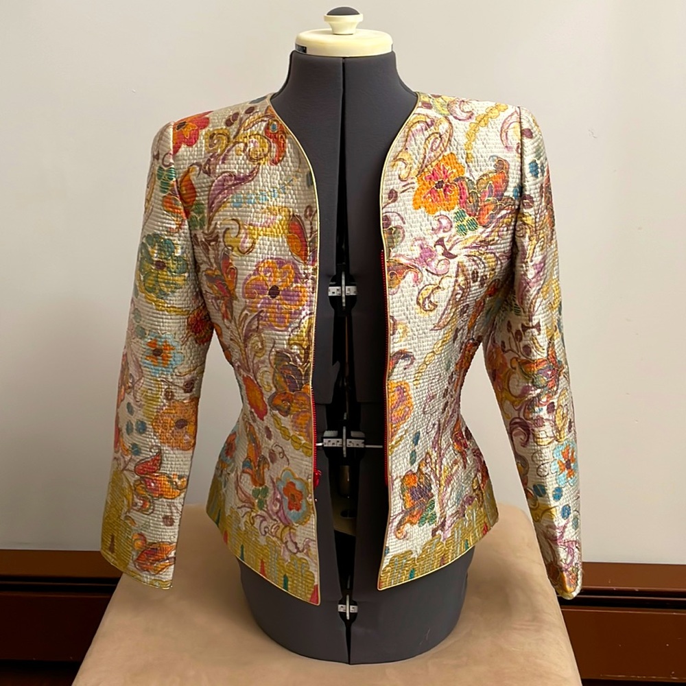 MARY MCFADDEN Couture Hand Dyed 100% Silk Quilted Jacket for Neiman Marcus